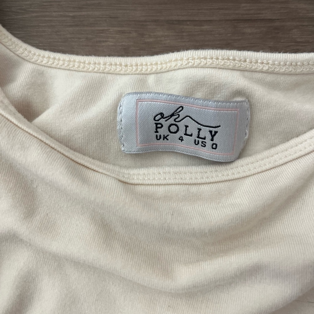 Oh Polly Cream Long Sleeve Blouse - Picture 3 of 3